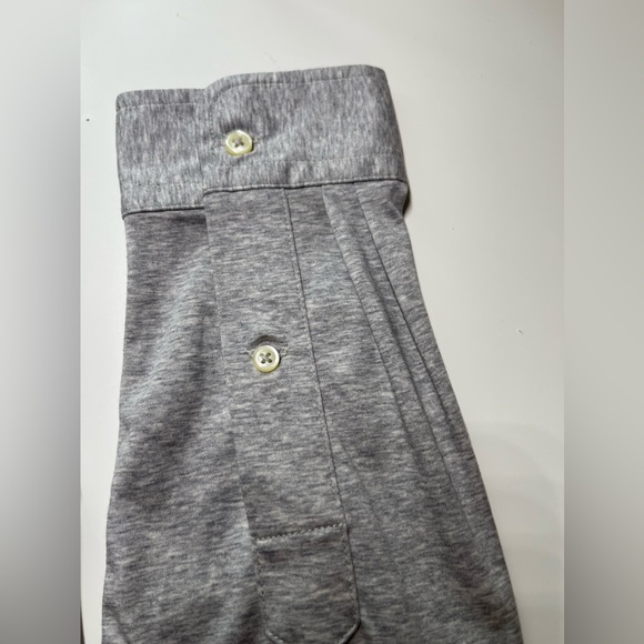 POLO RALPH LAUREN KNIT DRESS SHIRT LONG SLEEVE GRAY MENS SIZE LARGE - Picture 7 of 12